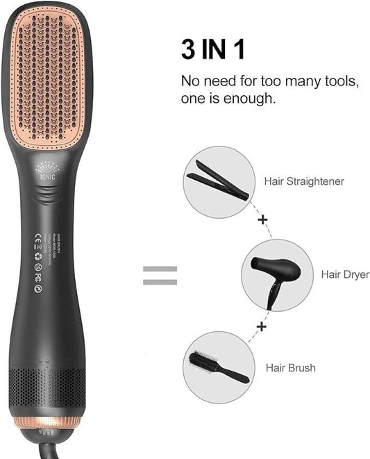 2-in-1 Design - Professional Hair Dryer Brush